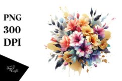 Colorful Bouquet with Azalea | Sublimation | Clipart Product Image 1