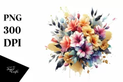 Colorful Bouquet with Azalea | Sublimation | Clipart Product Image 1