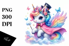 Colorful Baby Unicorn with Magician's Cape Product Image 1