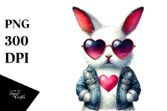 Easter Bunny with Heart es, Colorful PNG Product Image 1