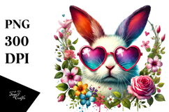 Easter Bunny with Heart es, Colorful PNG Product Image 1