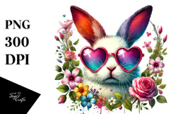 Easter Bunny with Heart es, Colorful PNG Product Image 1