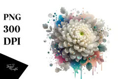 Material Chrysanthemum Watercolor Splash PNG Product Image 1