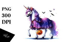Vibrant Halloween Unicorn PNG Product Image 1