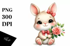 Easter Bunny Egg Flower, Clipart |T-shirt, Mug PNG Product Image 8