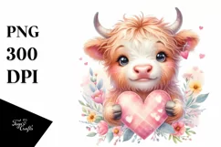 Pink Highland Cow Spring Love Flowers |T-shirt, Mug, Tumbler Product Image 1