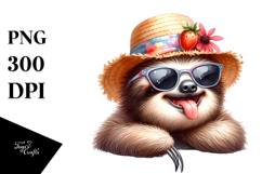 Goofy Baby Sloth with Hat PNG Product Image 1