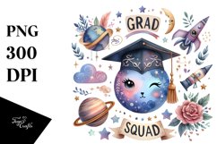 Watercolor Grad Squad | Clipart Product Image 1