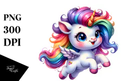 Jumping Baby Unicorn, PNG Product Image 1