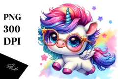 Cute Baby Unicorn Jumping PNG Product Image 1