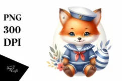 Colorful Watercolor Baby Fox Sailor Suit Product Image 3