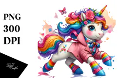 Vibrant Running Unicorn, Transparent PNG Product Image 1