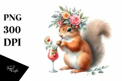 Young Squirrel Adorned With Wreath of Flowers Product Image 1