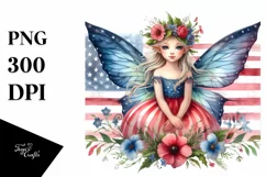 Vintage Fairy USA Flag Colors Product Image 1