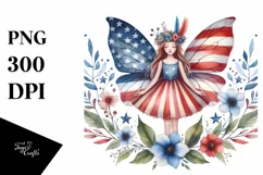 Vintage Fairy USA Flag Colors Product Image 1