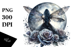Gothic Fairy on Moon PNG Product Image 1