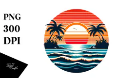 Retro Tropical Island Sunset, 20 oz Tumbler Product Image 1