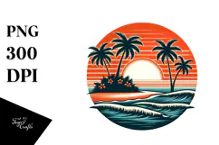Retro Tropical Island Sunset, 20 oz Tumbler Product Image 1