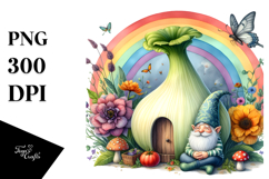 Colorful Vegetable Gnome House | Sublimation Clipart Product Image 1