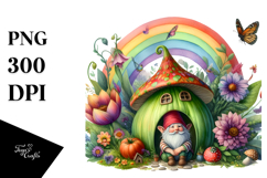 Colorful Vegetable Gnome House | Sublimation Clipart Product Image 1