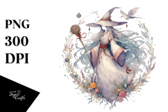 Simple Sorceress Watercolor PNG Product Image 1