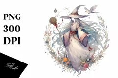 Simple Sorceress Watercolor PNG Product Image 3
