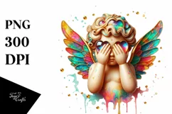 Cupid Angel Of Love Gesture Watercolor Florals Clipart Product Image 8