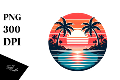 Retro Tropical Island Sunset, 20 oz Tumbler Product Image 1