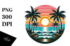 Retro Tropical Island Sunset, 20 oz Tumbler Product Image 1