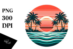Retro Tropical Island Sunset, 20 oz Tumbler Product Image 1