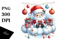 Cute Santa with Ornaments PNG Product Image 3