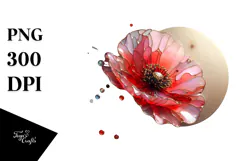 Glossy Poppy Abstract, High-Res PNG Product Image 1