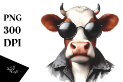 Funny Cow with Sunglasses PNG Product Image 1