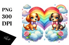 Rainbow Clouds Dachshund Sticker Product Image 1