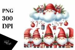 Cute Red Christmas Gnomes, Transparent PNG Product Image 1