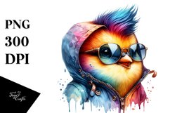 Playful Baby Bird with Raincoat, Transparent PNG Product Image 1