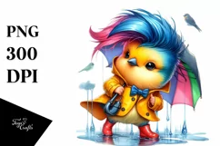 Vibrant Bird with Cool Haircut PNG Product Image 1