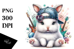 Energetic Baby Bunny, Transparent PNG Product Image 1