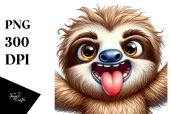 Cartoony Sloth with Bow Tie, Transparent PNG Product Image 1