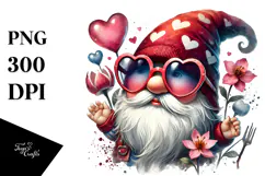Colorful Valentines Gnome, Transparent PNG Product Image 1