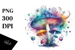 Magical Mushroom Watercolor Splash | Clipart Product Image 1