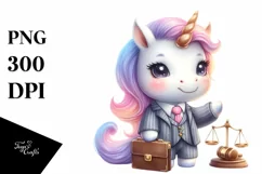 Cute Baby Unicorn Lawyer Clipart Product Image 1