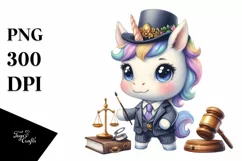 Cute Baby Unicorn Lawyer Clipart Product Image 1