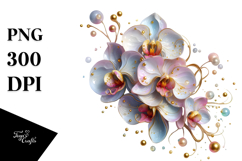 Glossy Orchid Watercolor Splash, PNG Product Image 1