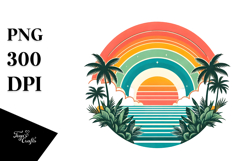 Retro Tropical Rainbow Sunset, 20 oz Tumbler Product Image 1