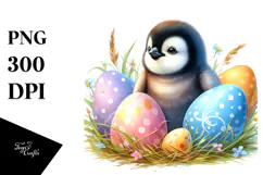 penguin,baby,penguin hiding in grass,transparent background Product Image 1