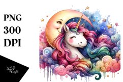 Colorful Baby Unicorn with Smiling Moon Product Image 1