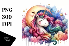 Colorful Baby Unicorn with Smiling Moon Product Image 1
