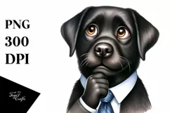 Laborador with Tie | Watercolor Clipart Product Image 3