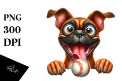 Crazy Boxer Playing Baseball Clipart Product Image 3